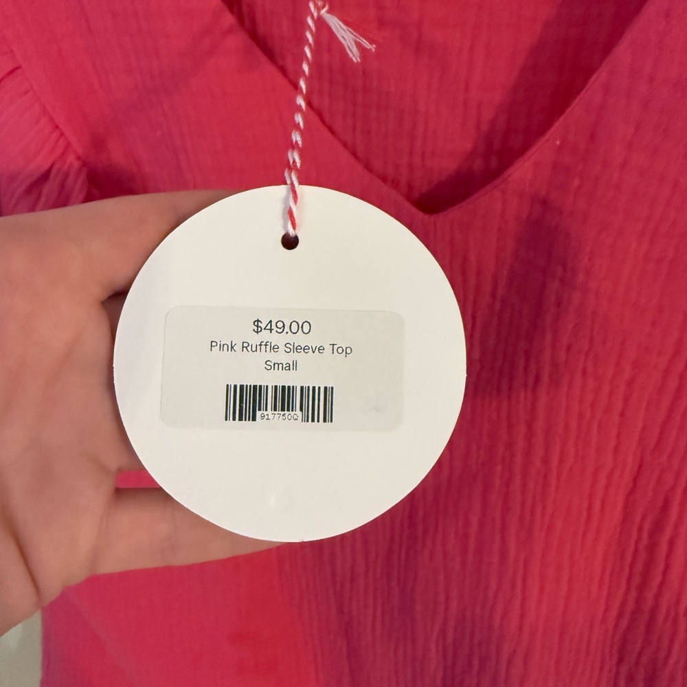 Umgee Fuchsia Ruffle Sleeve Blouse - Picture 2 of 2
